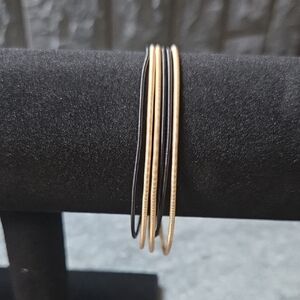 Chic Black and Gold Bracelet Set